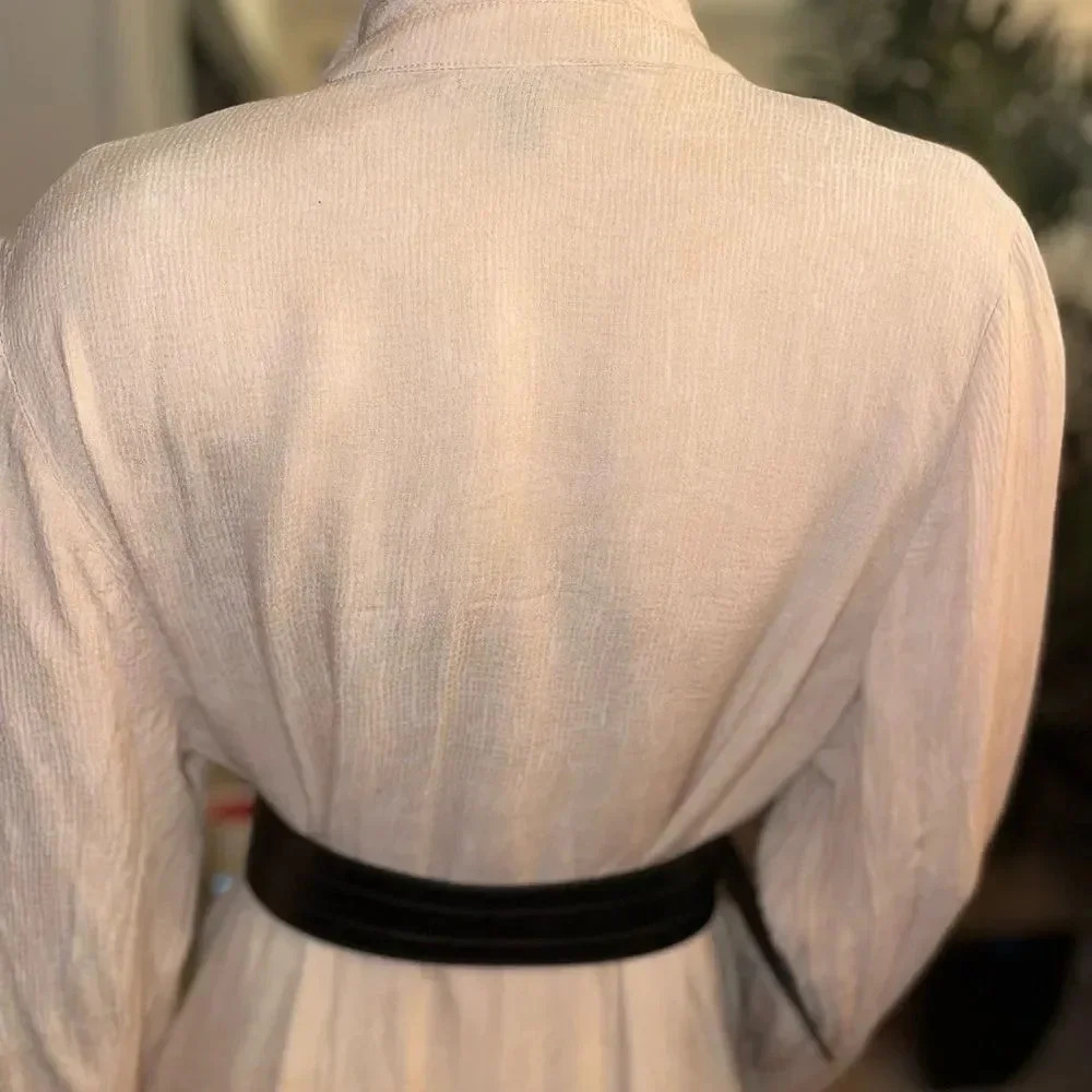 ZARA TRF OUTERWEAR LONG SLEEVE DUSTER TAN/BEIGE SIZE SMALL/ MEDIUM - Picture 10 of 16